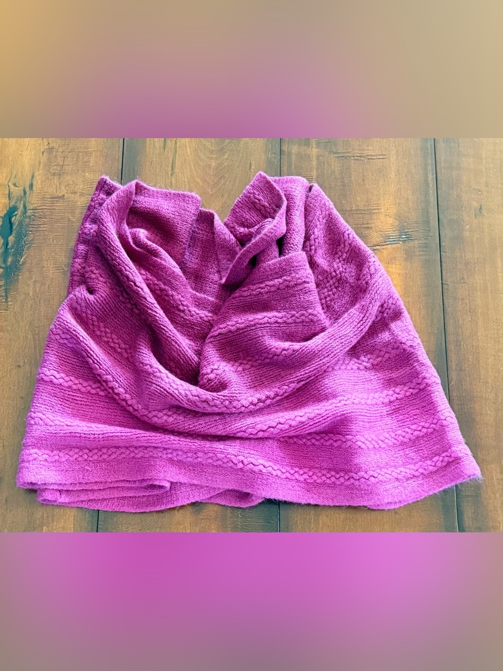 Isaac Mizrahi Bright Ombré Magenta Knit Infinity Scarf